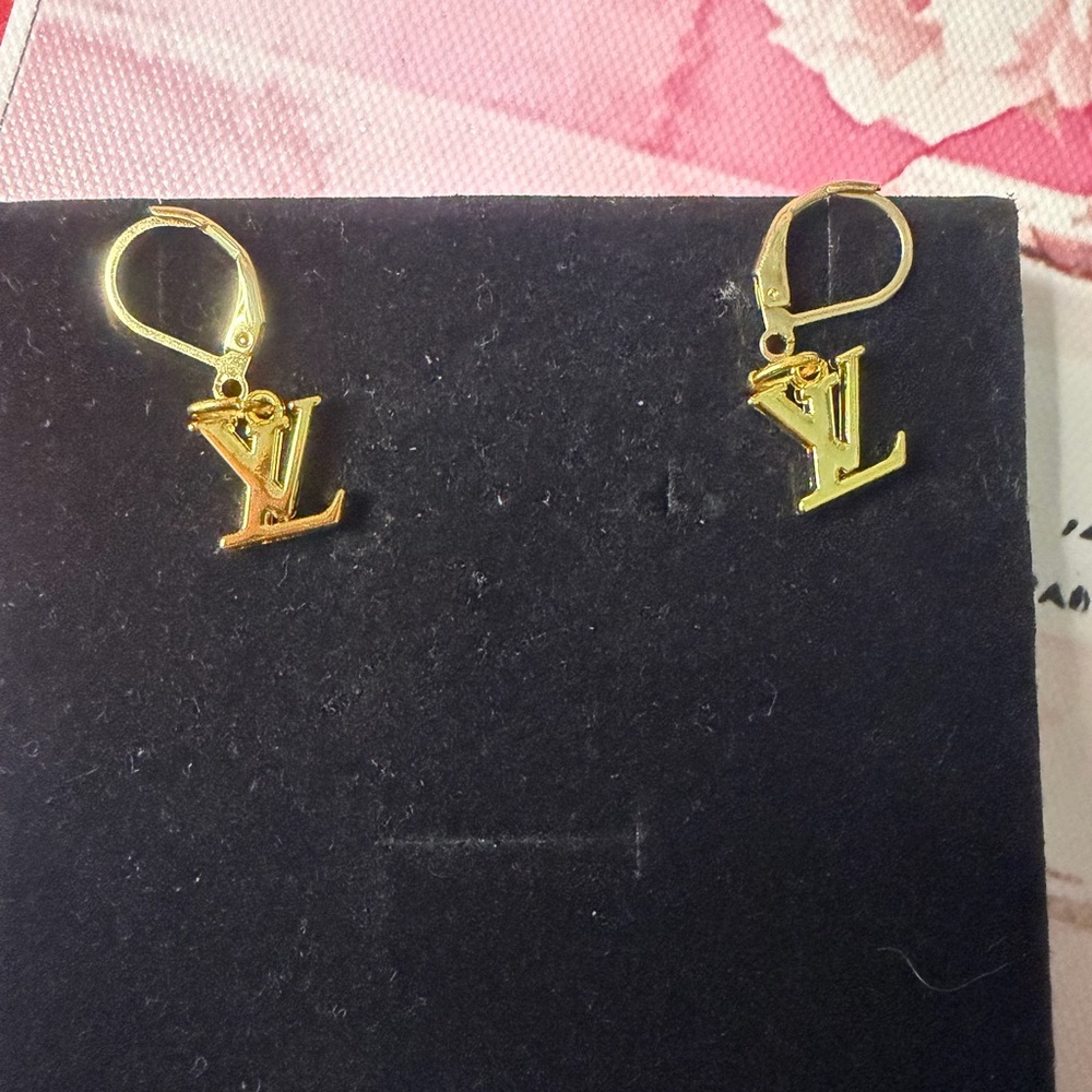 Made to order handmade Gold zipper pull  Logo Earrings